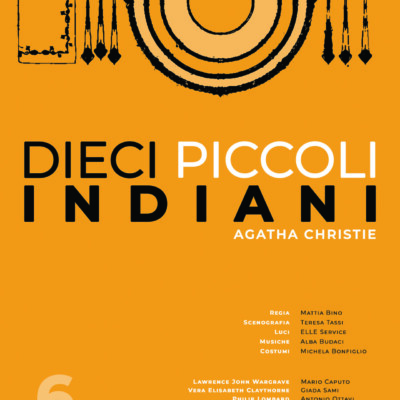 Una mise en place nera su fondo giallo posta sulla parte alta della locandina ricorda la cena protagonista dello spettacolo teatrale.