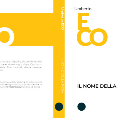 Il lettering del titolo e dell'autore si intreccia con il color giallo
