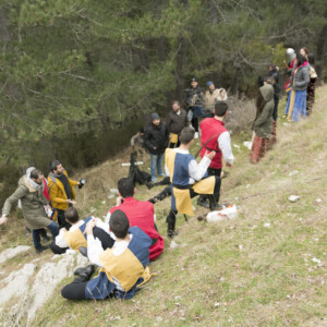 Foto di scena. Un momento di pausa sul set del docufilm "Vennari Santu" - 2017