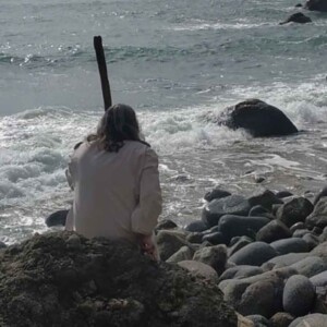 Foto di scena durante le riprese del cortometraggio "Xenia - Ospitalità". Daniele Radano interpreta un filosofo greco