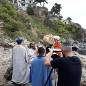 Foto di scena durante le riprese del cortometraggio "Xenia - Ospitalità"