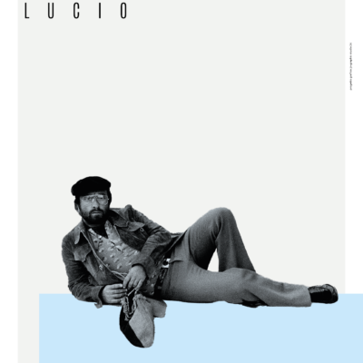 Lucio Dalla su rettangolo azzurro