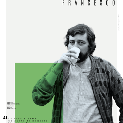 Francesco Guccini con rettangolo verde