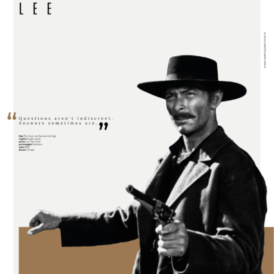 Lee Van Cleef con rettangolo marrone